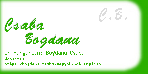 csaba bogdanu business card